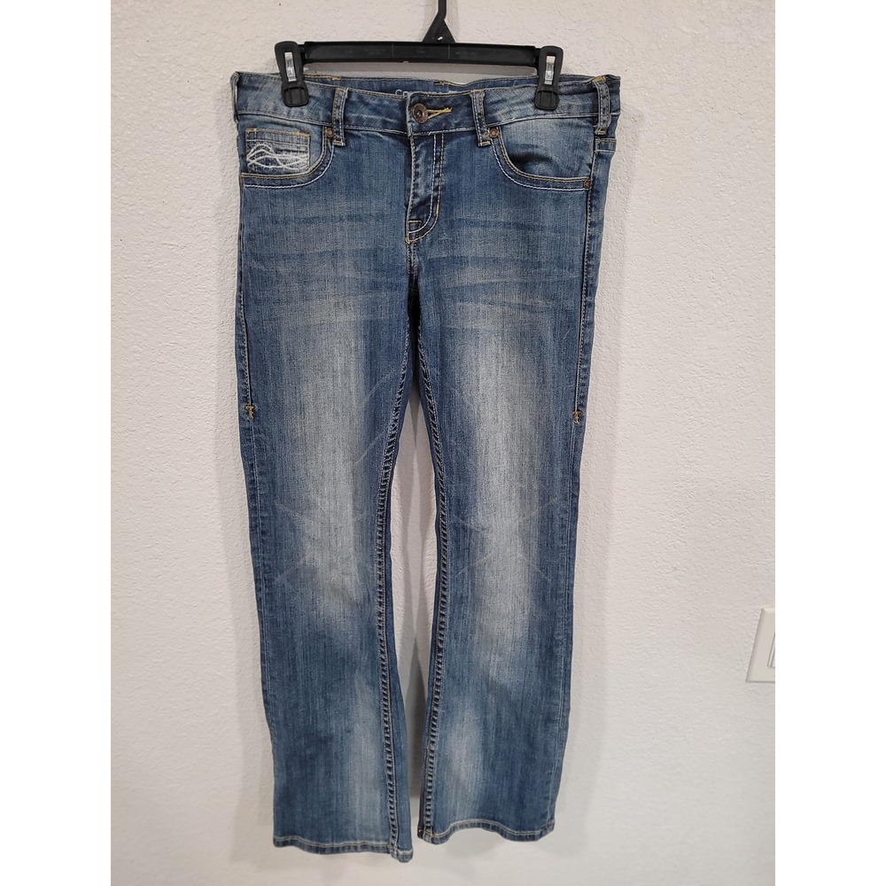 Cowgirl Tuff Co Womens Bootcut Jeans Medium Wash Embroidered Blue Size 29x31 #25
